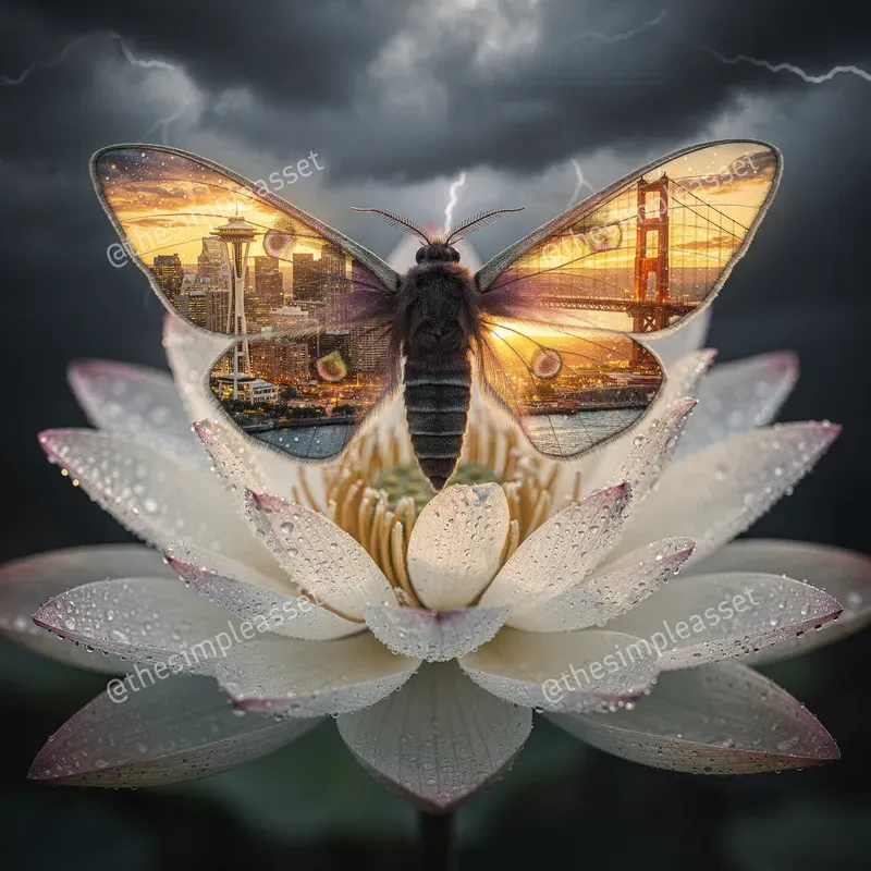 Surreal Cityscape Butterfly Macros