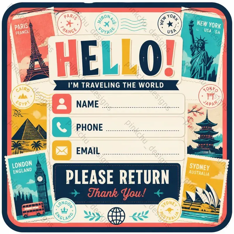 Lost Luggage Emergency Stickers