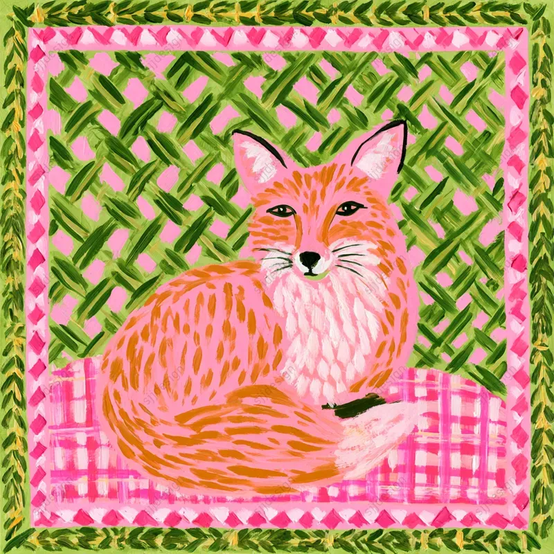 Pink Green Folk Illustrations