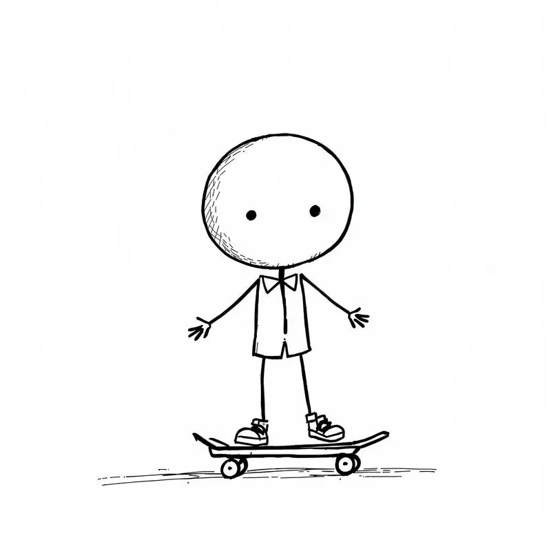 Stickman Lines Minimalistic Cute Art