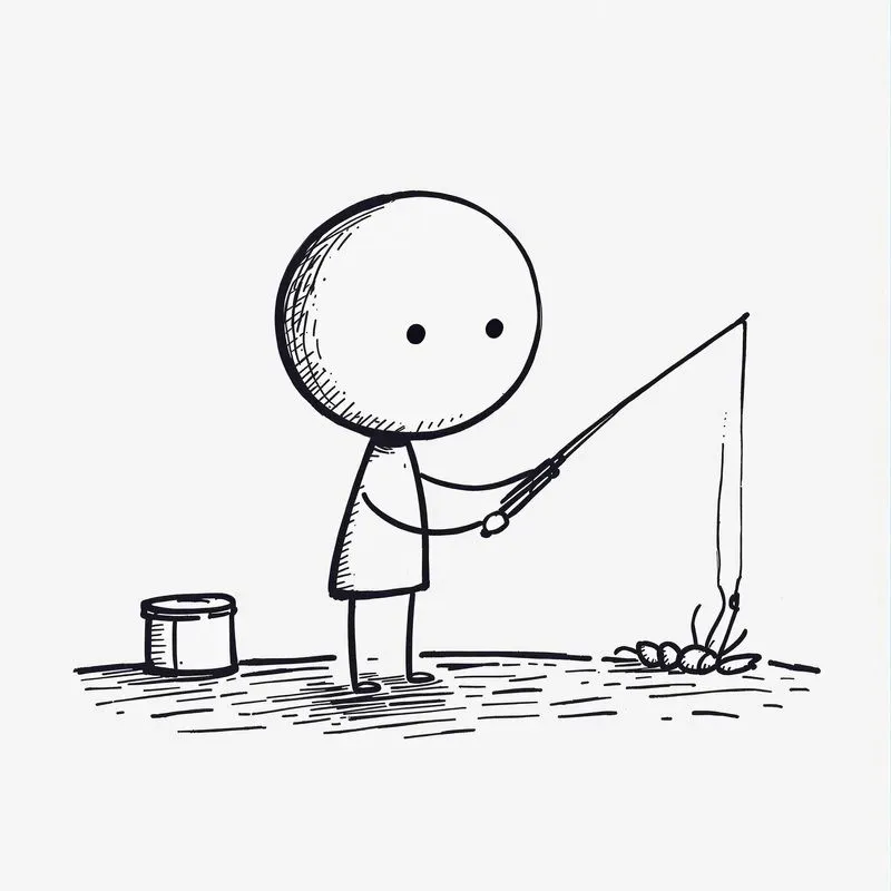 Stickman Lines Minimalistic Cute Art