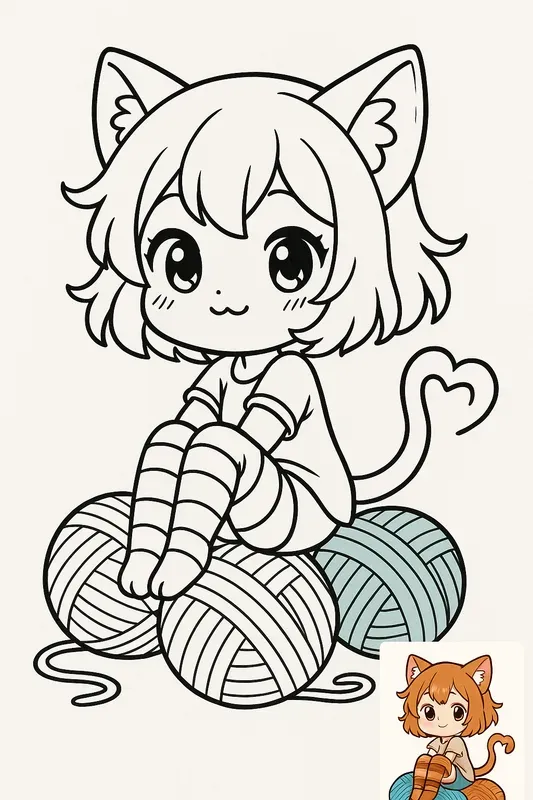 Chibi Girls Coloring Page Bundles