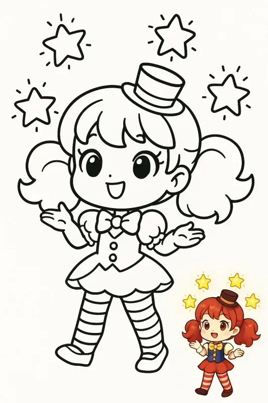 Chibi Girls Coloring Page Bundles