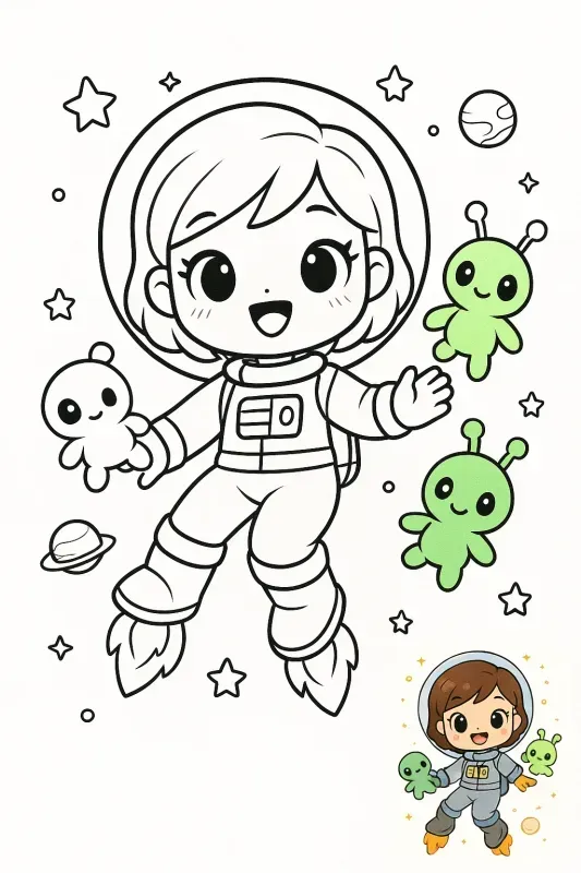 Chibi Girls Coloring Page Bundles