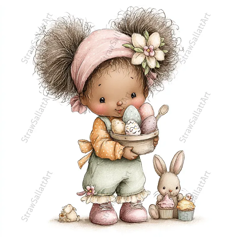Spring Baby Animals Easter Cards Clipart