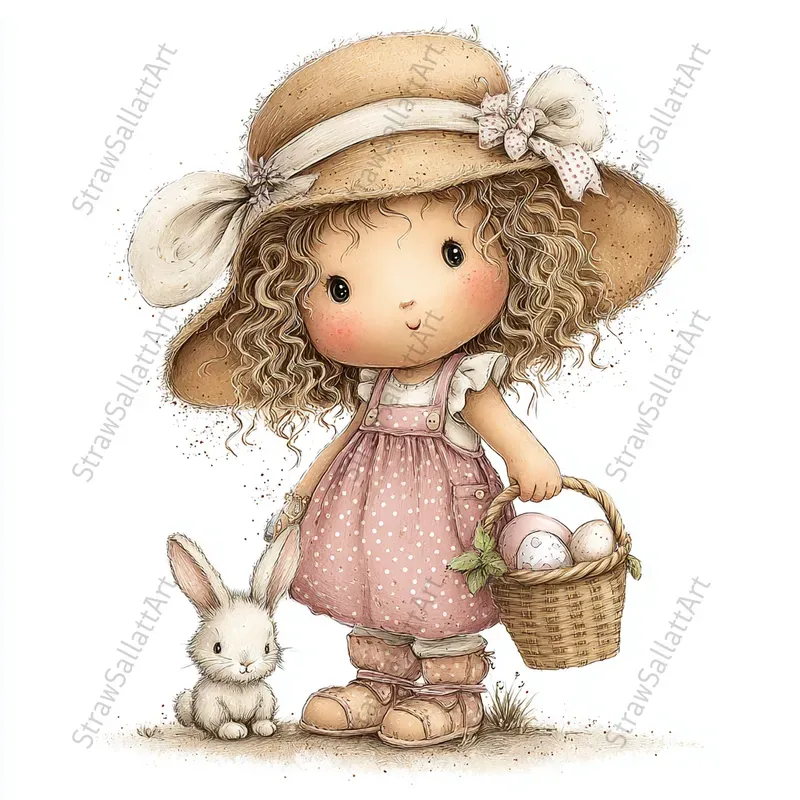 Spring Baby Animals Easter Cards Clipart