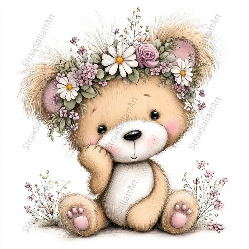 Spring Baby Animals Easter Cards Clipart