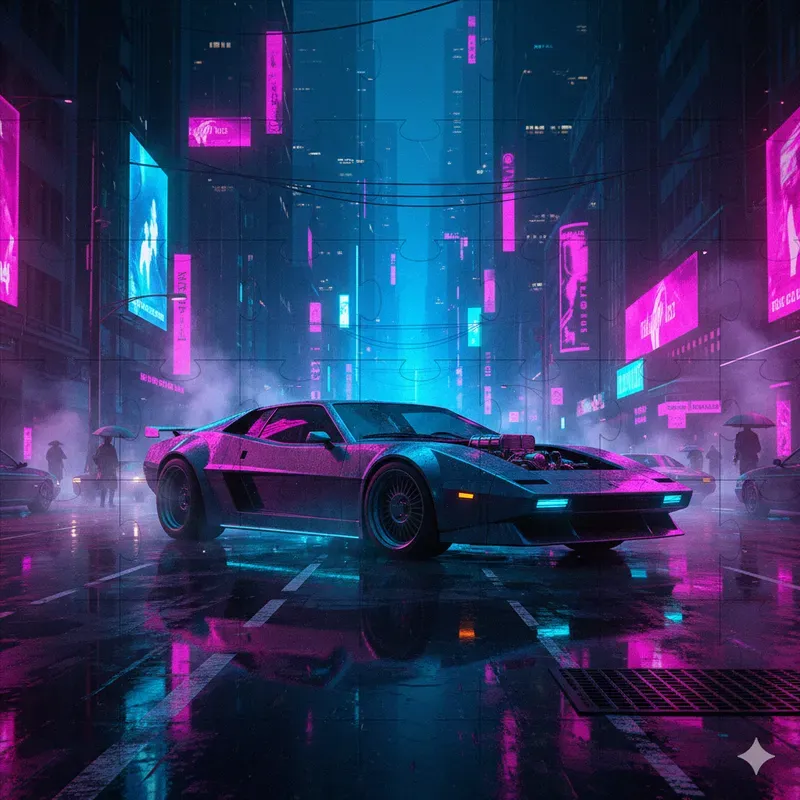 Neon Noir Cinematic Art