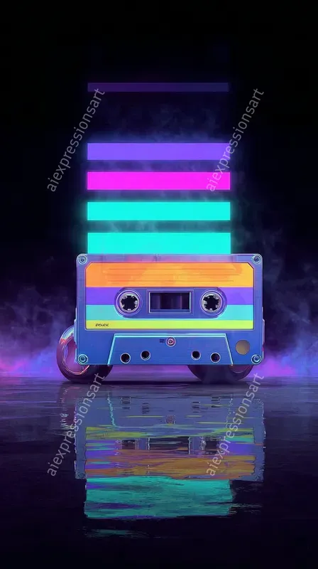 Neon Synthwave Cyberpunk Logos
