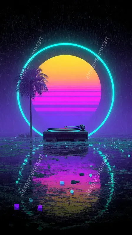 Neon Synthwave Cyberpunk Logos