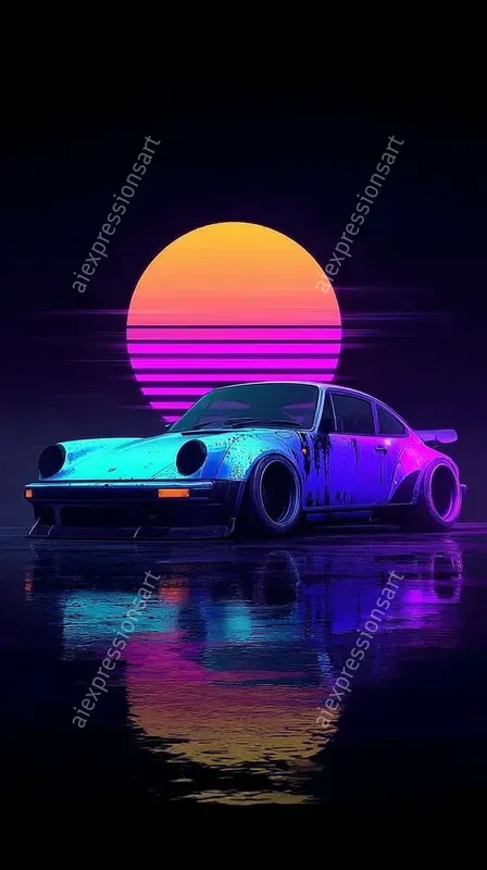 Neon Synthwave Cyberpunk Logos