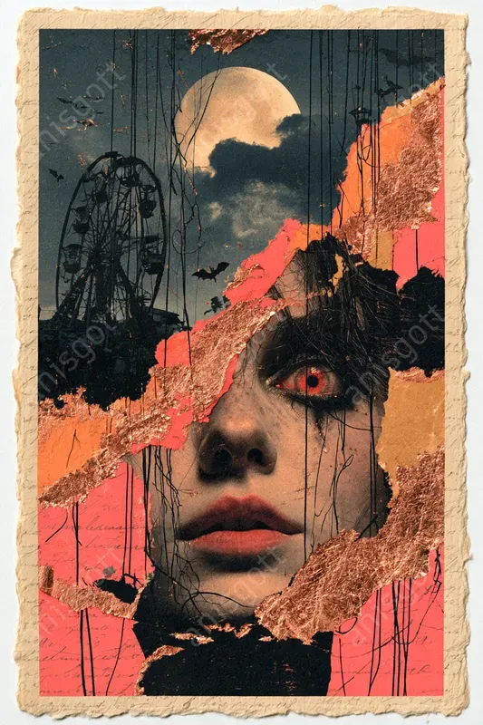 Copper Gothic Horror Ephemera Collages