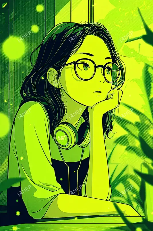 Neon Lime Anime Scenes