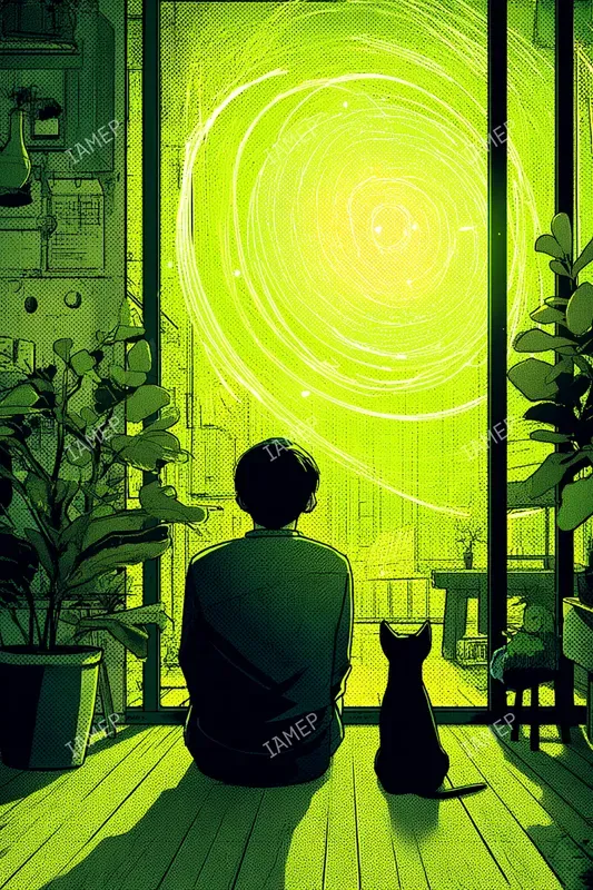 Neon Lime Anime Scenes