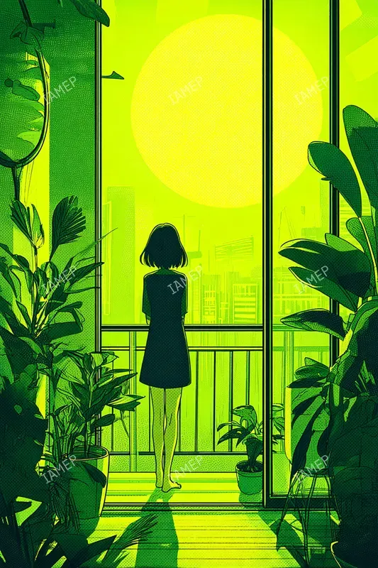 Neon Lime Anime Scenes