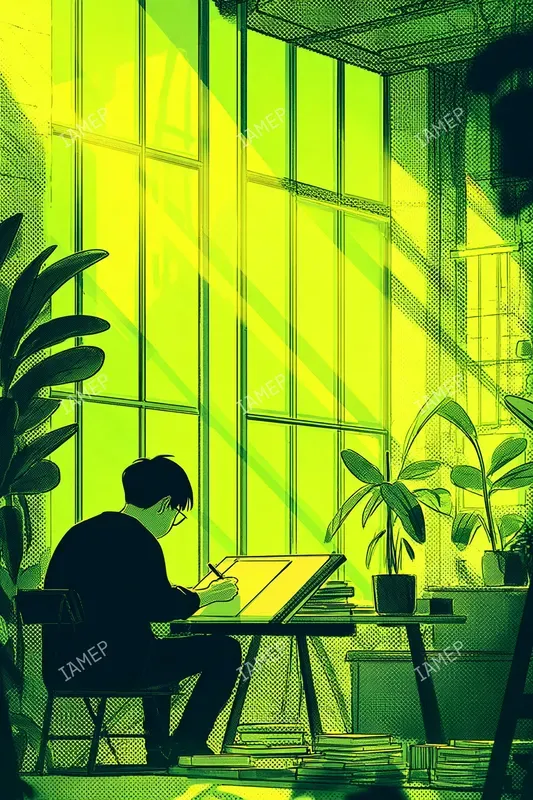 Neon Lime Anime Scenes