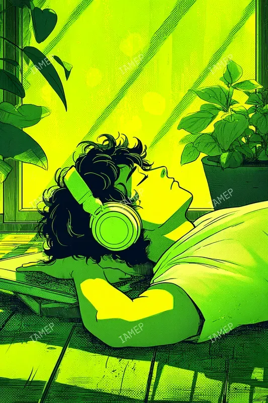 Neon Lime Anime Scenes