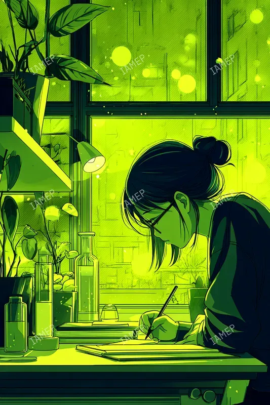 Neon Lime Anime Scenes