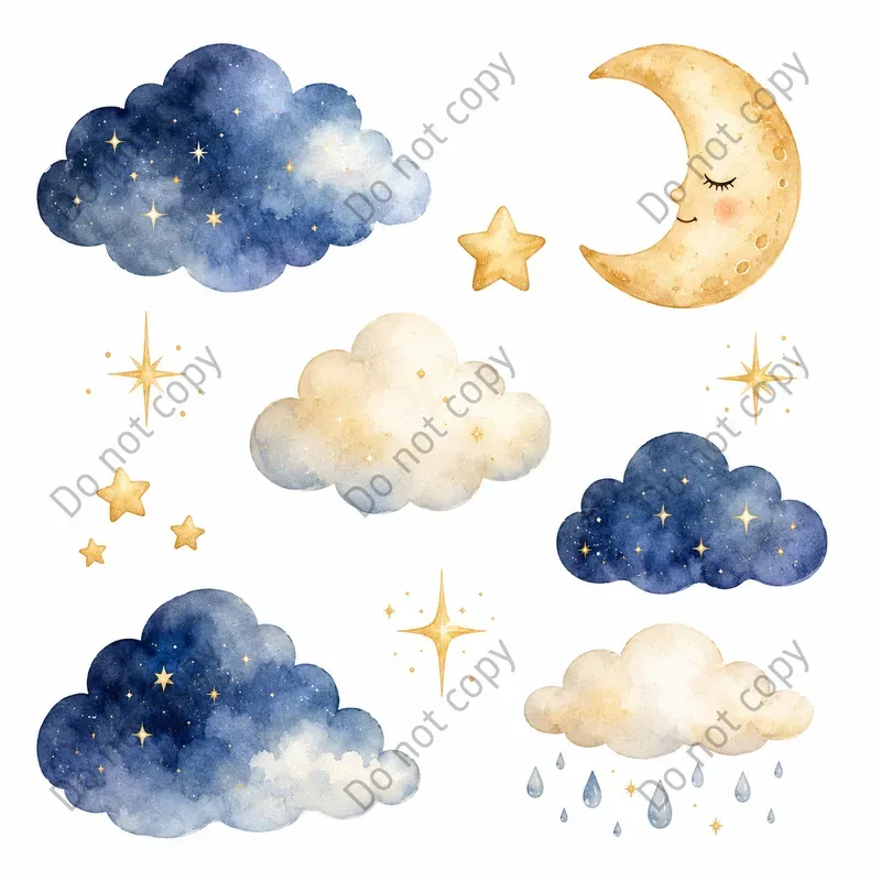 Watercolor Cloud Sky Clipart Sets