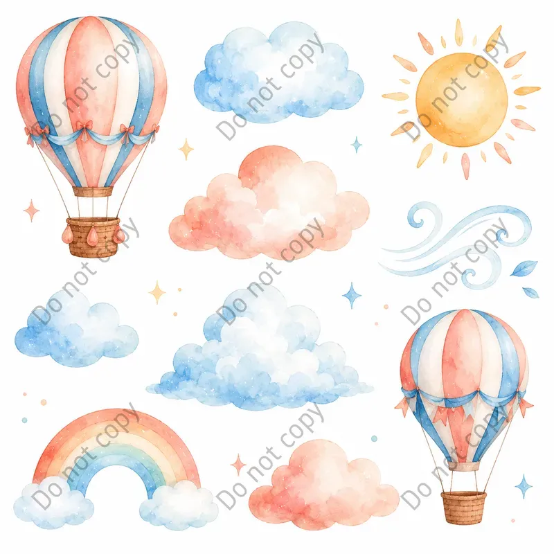 Watercolor Cloud Sky Clipart Sets