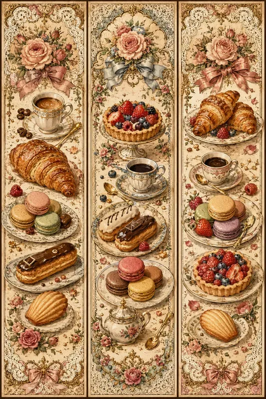 Vintage Food Triptych Art