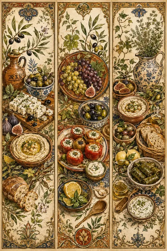 Vintage Food Triptych Art