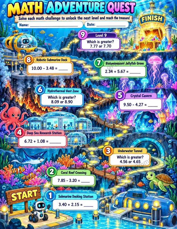 Math Adventure Quests For Kids