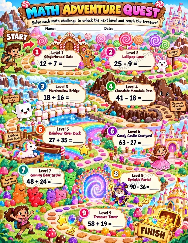 Math Adventure Quests For Kids