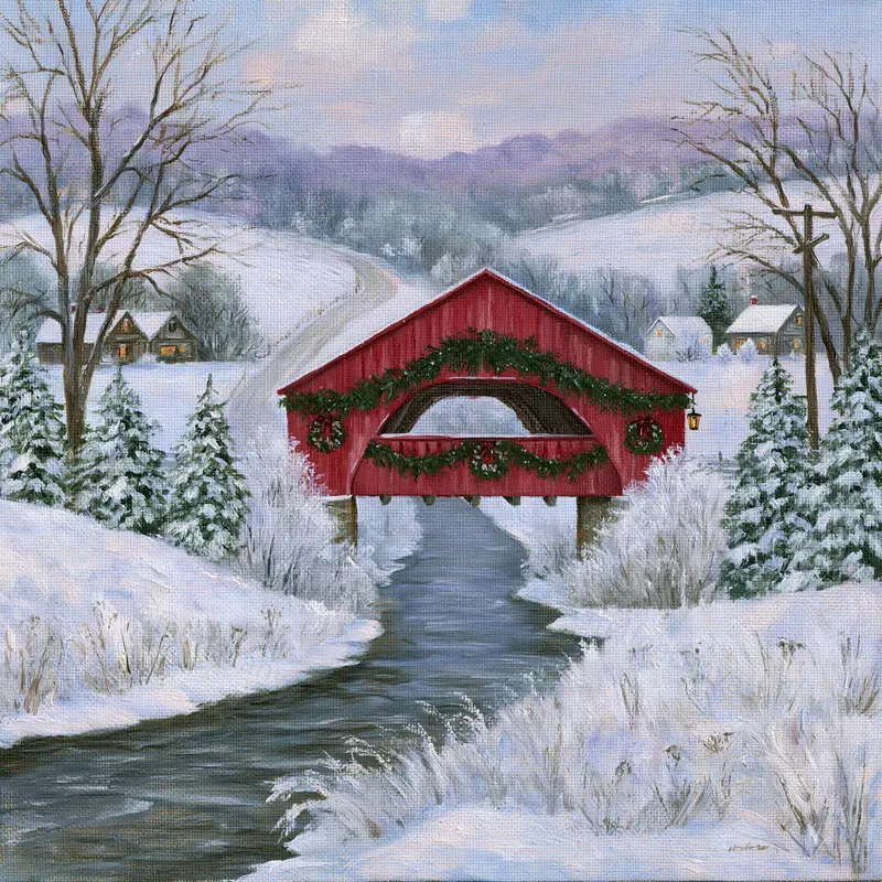 Snowy Christmas Countryside Art