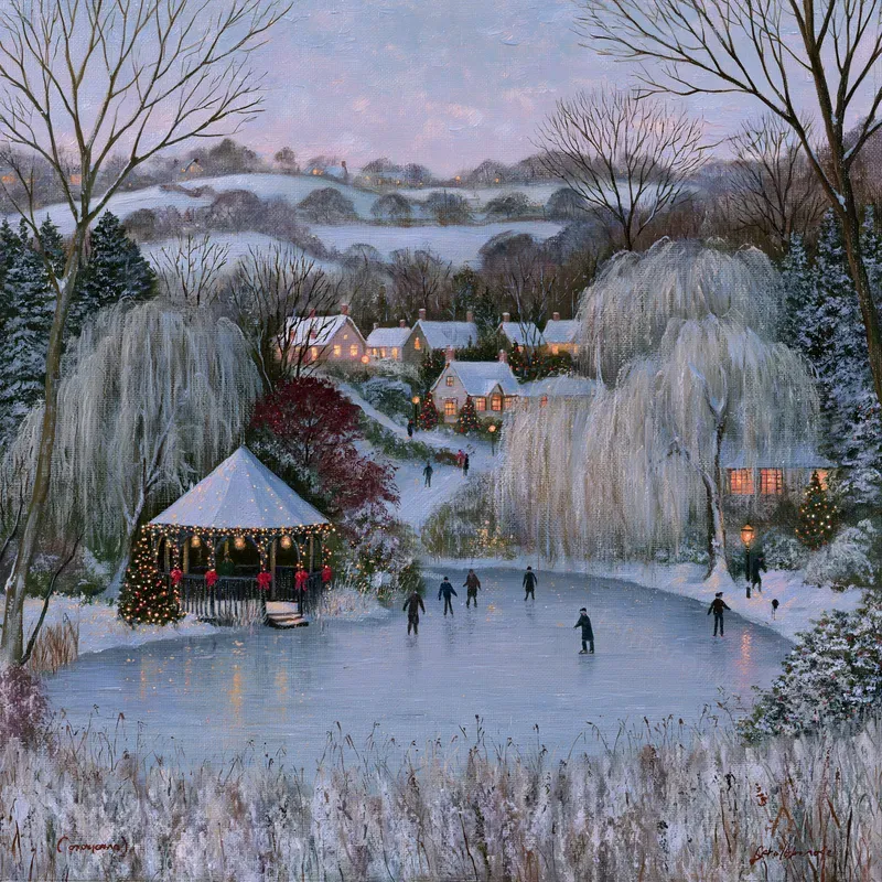 Snowy Christmas Countryside Art