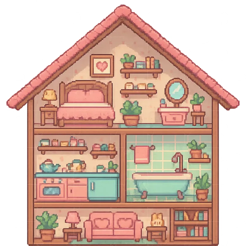 Pixel Art Building Sections
