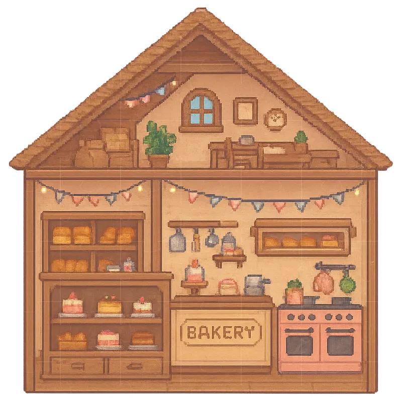 Pixel Art Building Sections