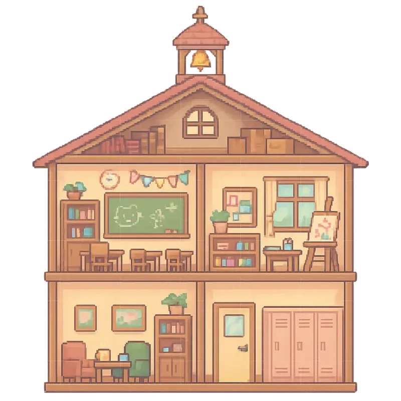 Pixel Art Building Sections