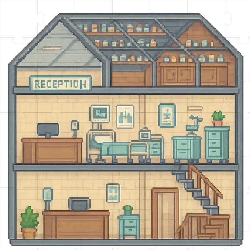 Pixel Art Building Sections
