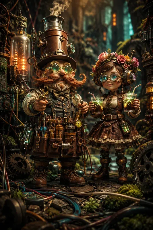 Whimsical Steampunk Character Portraits