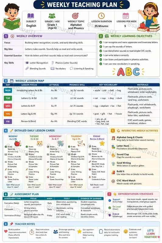 Visual Lesson Planners For Teachers