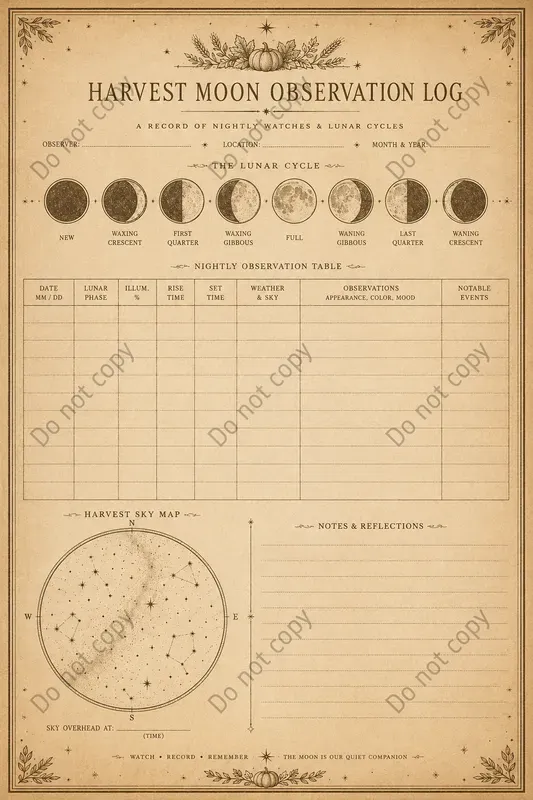 Moon Phase Log Journal Pages