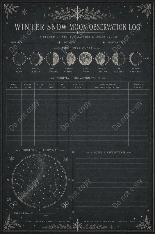Moon Phase Log Journal Pages