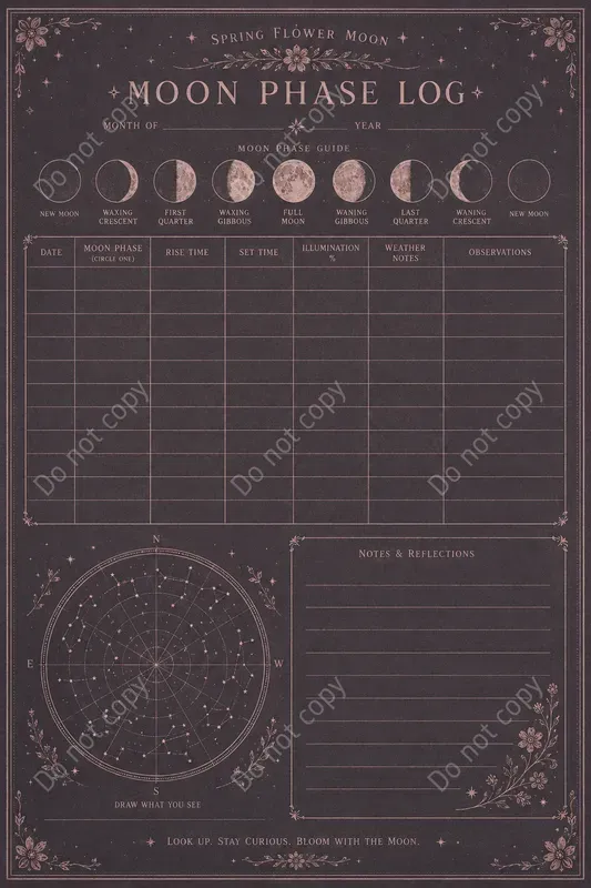 Moon Phase Log Journal Pages