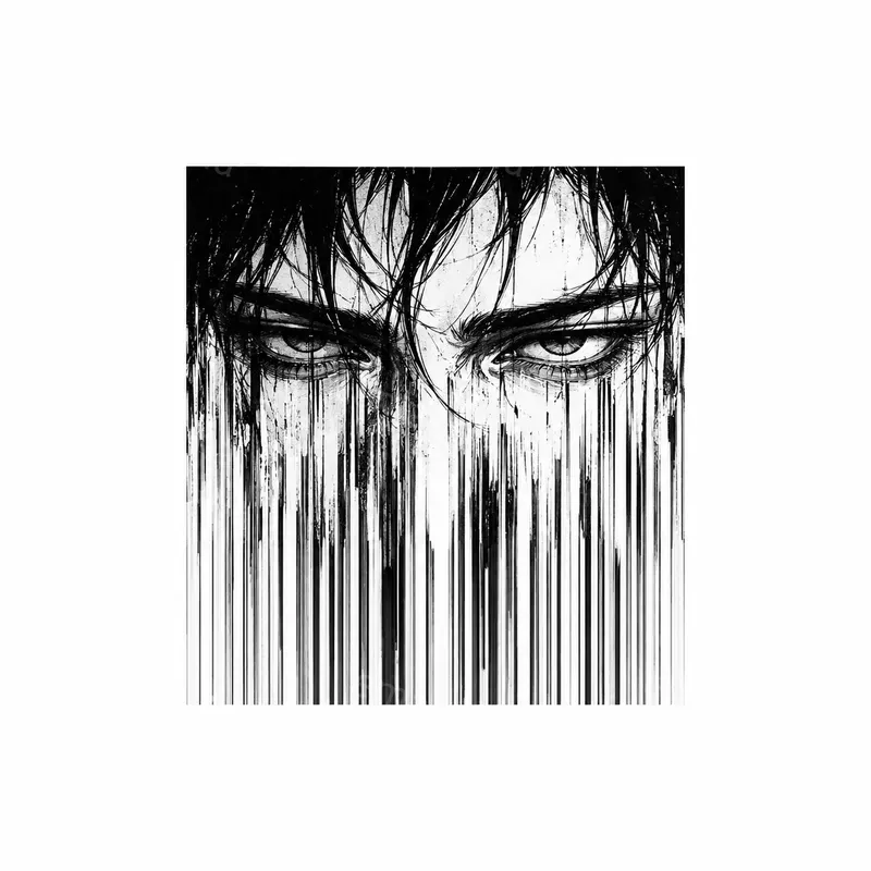 Minimalist Comic Glitch Barcode Art