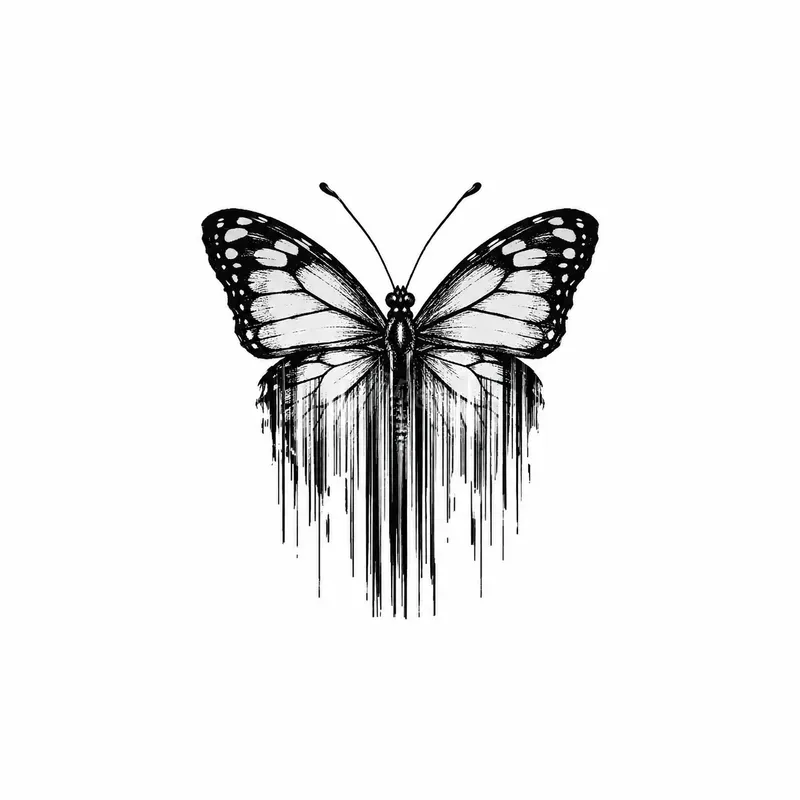 Minimalist Comic Glitch Barcode Art