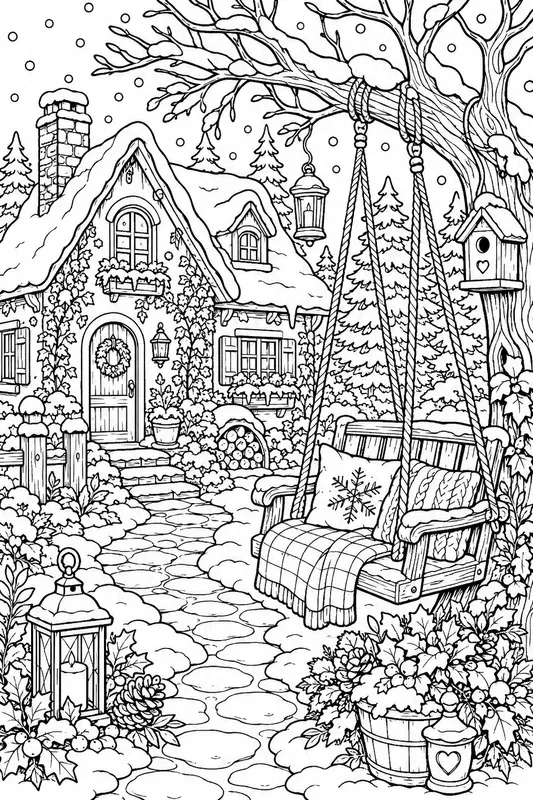 Cozy Home Garden Coloring Book Pages