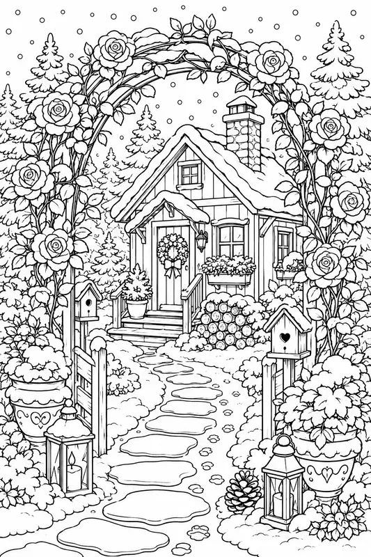 Cozy Home Garden Coloring Book Pages