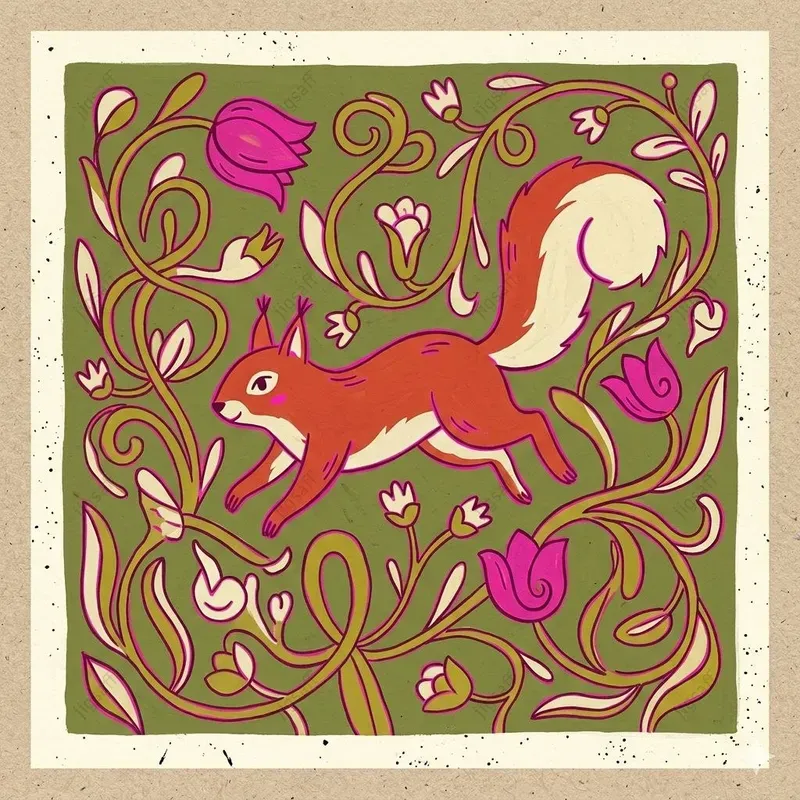Naive Folk Garden Animal Illustrations