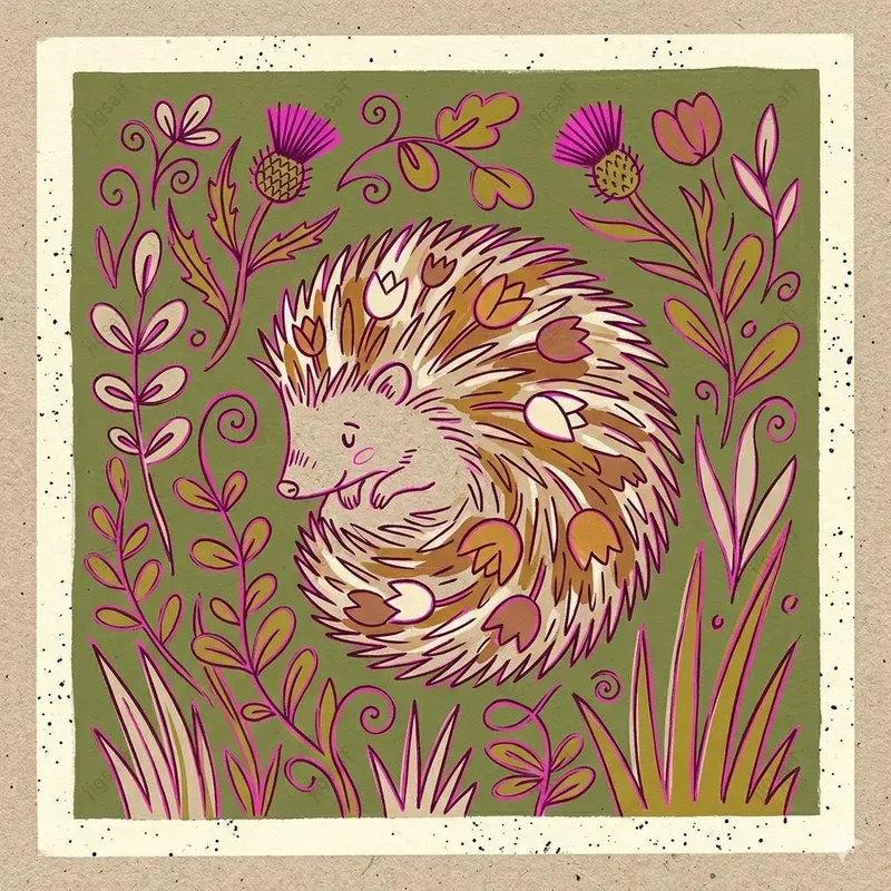 Naive Folk Garden Animal Illustrations