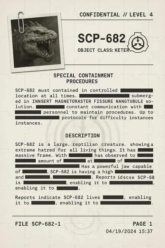 Classified Scp Foundation Documents