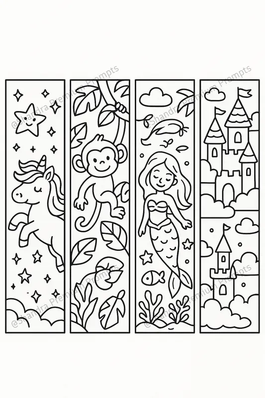 Bookmarks Coloring Books For Kids
