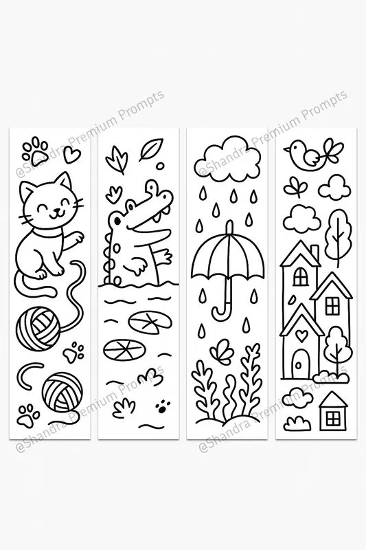 Bookmarks Coloring Books For Kids