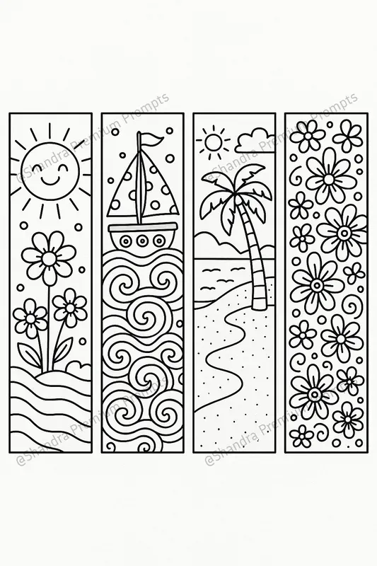 Bookmarks Coloring Books For Kids