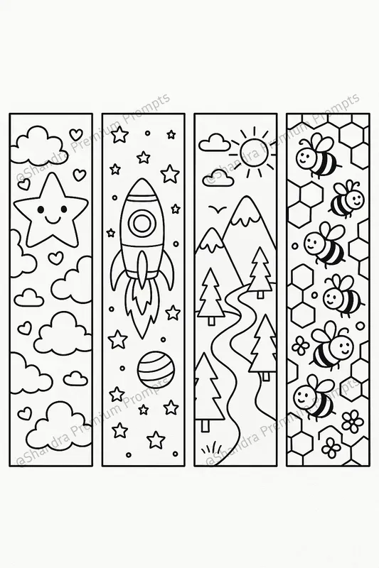 Bookmarks Coloring Books For Kids